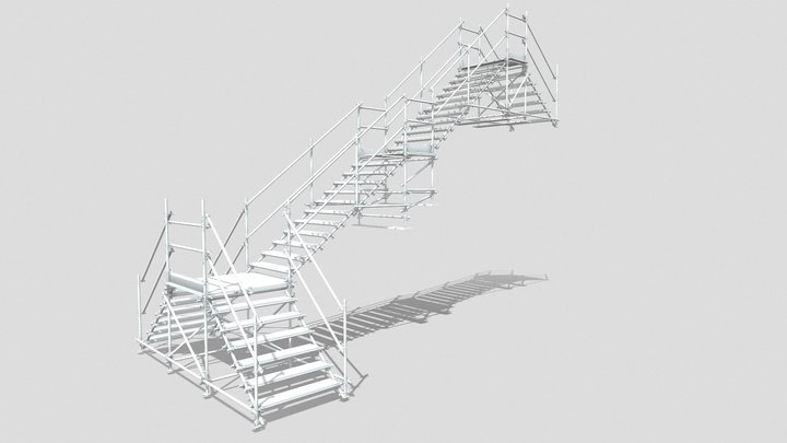 Projeto Exemplo - Escada em Talude 3D Model