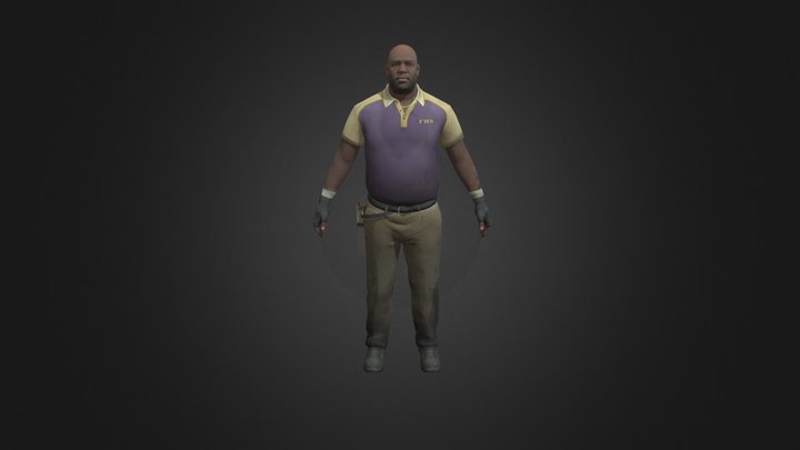 Coach (L4D2) (With Rigging) 3D Model