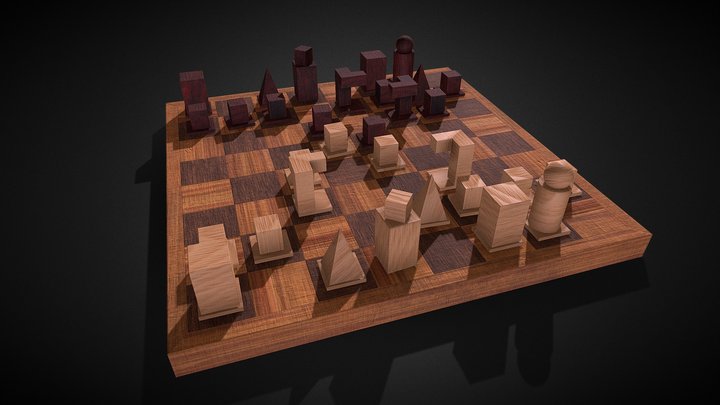 Bauhaus Chess Set Model XVI 3D Model