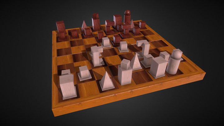 Bauhaus Chess Set Model XVI 3D Model