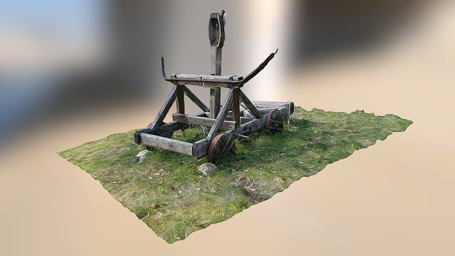 Catapulte du château de Montespan du XIV siècle 3D Model