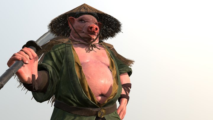 Warrior Pig 3D Model