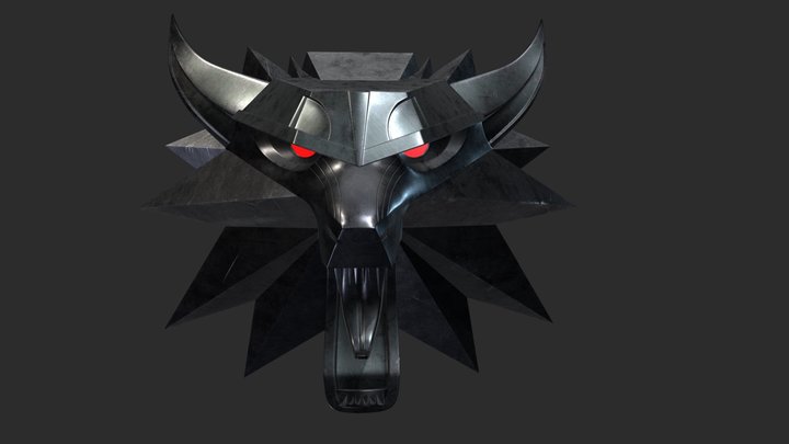 Witcher Wolf Medallion 3D Model