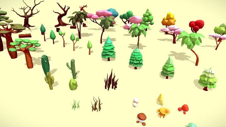 Trees lowpoy - Evironment pack 3D Model
