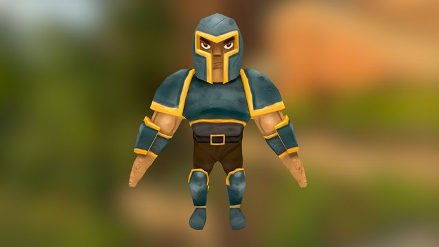 Low Poly Warrior 3D Model
