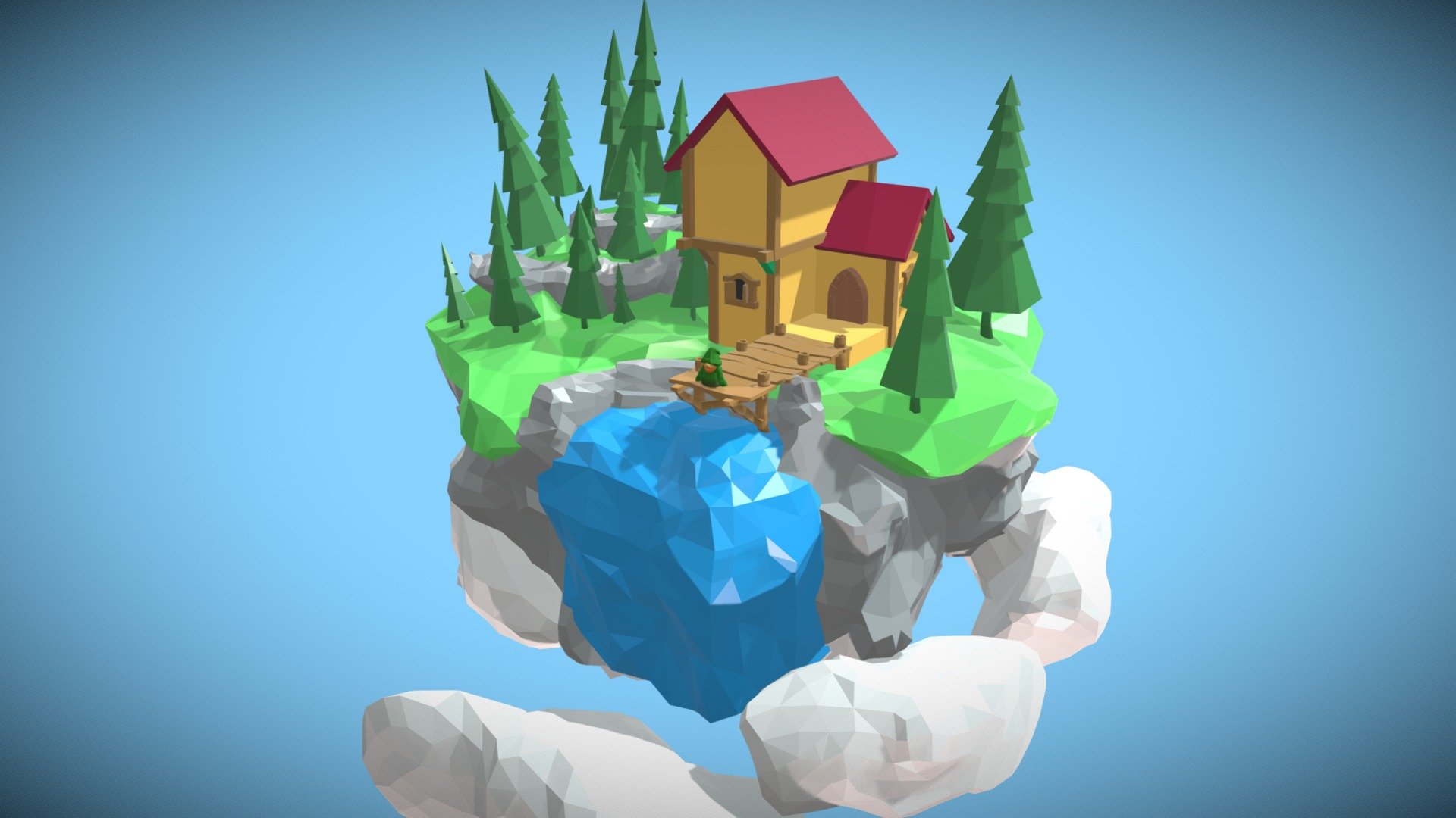 Low Poly Floating Island - Download Free 3D model by Gee-Z [239566b ...