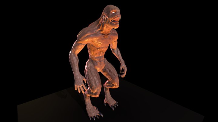 Creepy Monster Low Polygon 3D Model