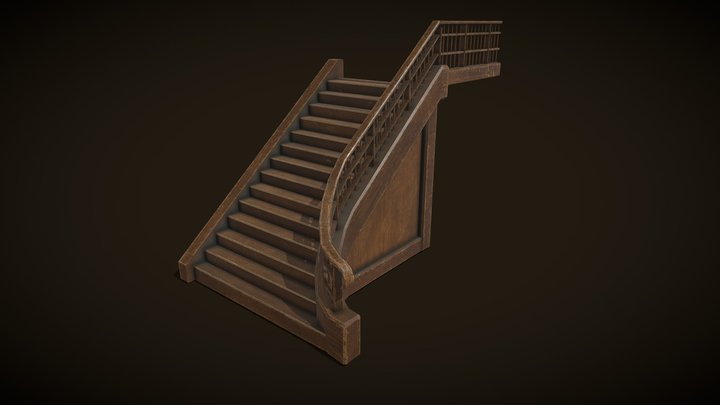Wooden Stairs_4_MB – Gratis 3D-model STL