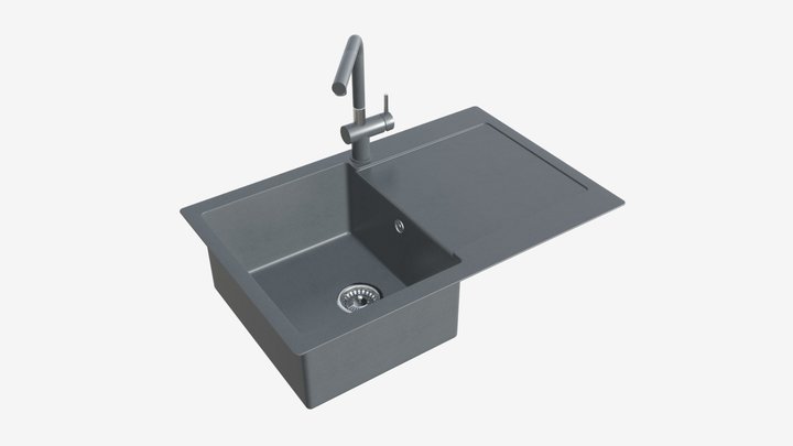 Kitchen Sink Faucet 10 black onyx 3D Model