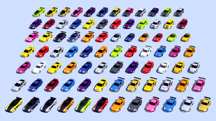 STYLIZED: Drift Cars Pack 3D Model