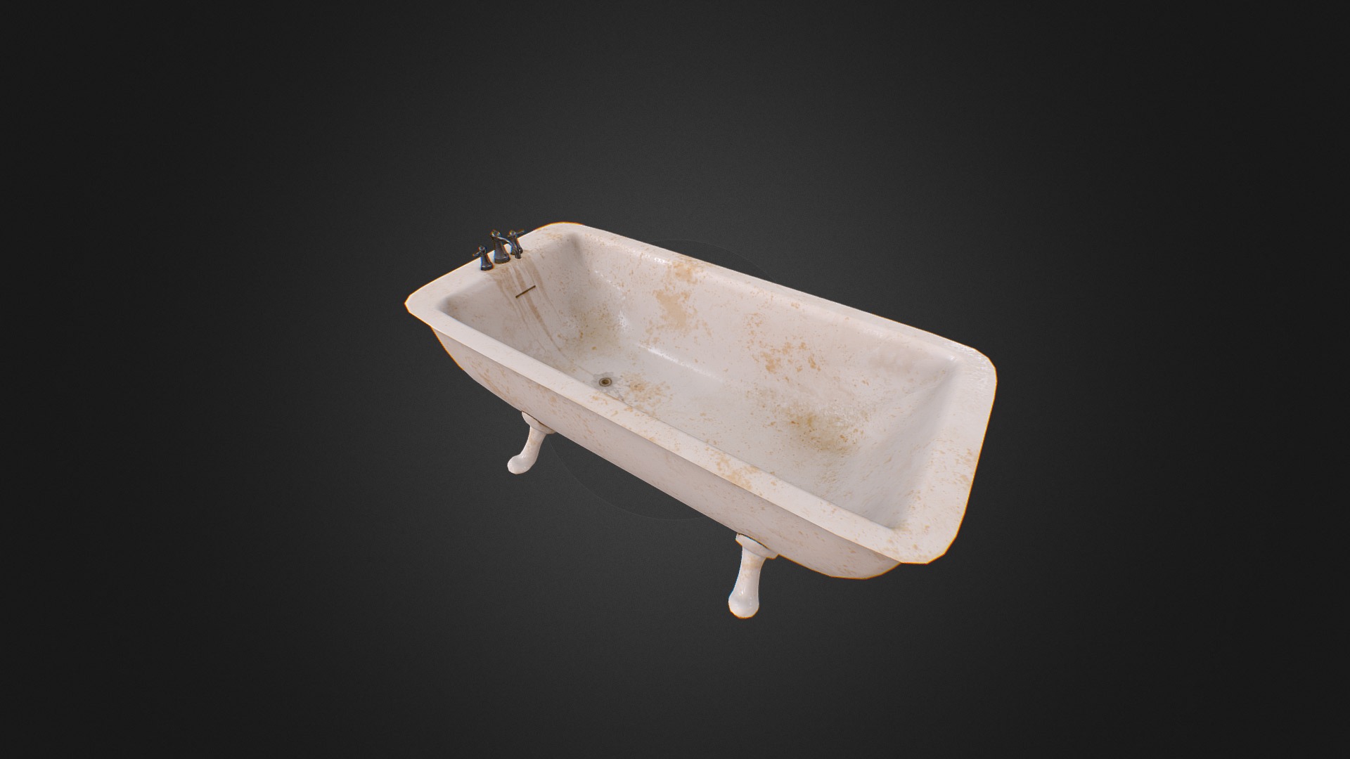 3D model Old Bath pbr - This is a 3D model of the Old Bath pbr. The 3D model is about a piece of wood with a screw.