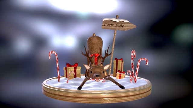 Christmas Reindeer 3D Model