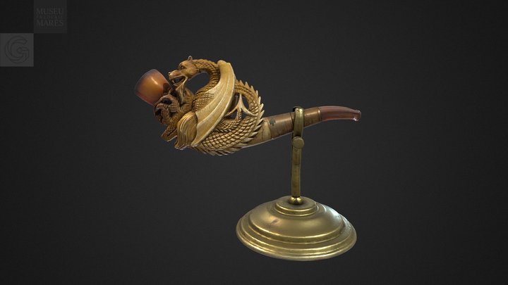Pipa amb cap de drac 3D Model