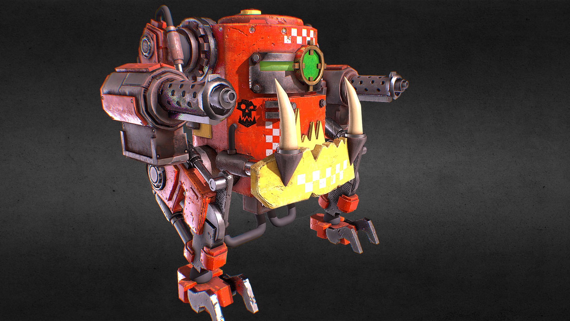 3D model Killa Kan - This is a 3D model of the Killa Kan. The 3D model is about a red and yellow robot.