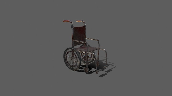 Rusty Wheelchair 3D Model