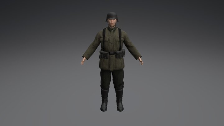 German Soldier Heroes of 1944 3D Model
