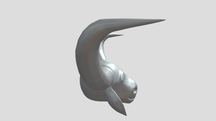 decorative bull mask with long horns 3D Model