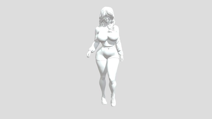 Girl Bikini Standing On One Leg 3D Print Model 3D Model