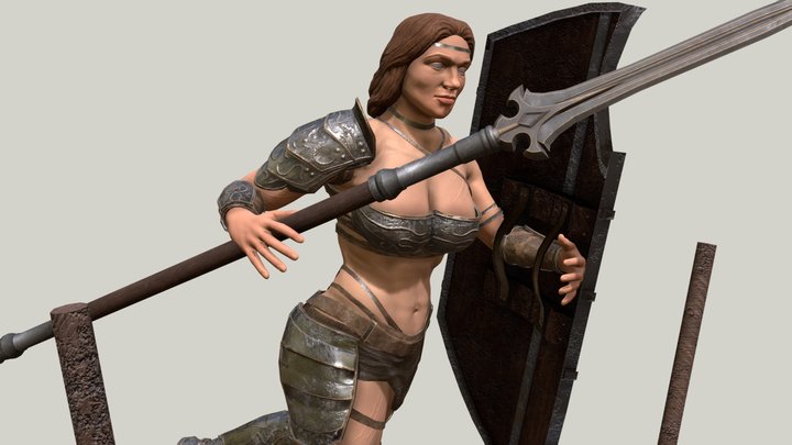 Thalia - Female Warrior 3D Model