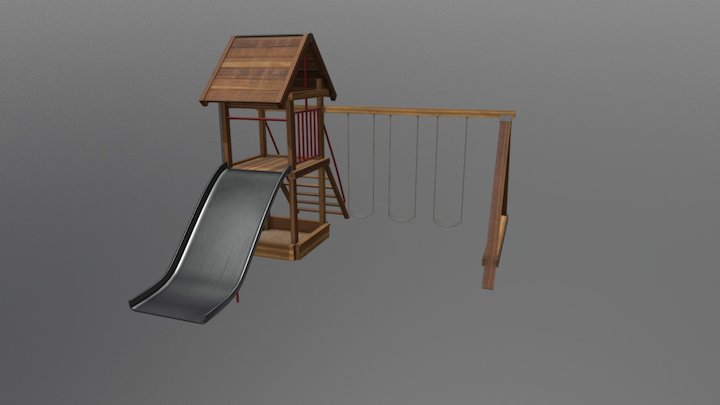 Wooden Playground Set 3D Model