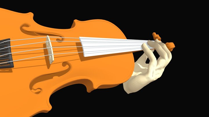 Violin hand with motion - B 3D Model