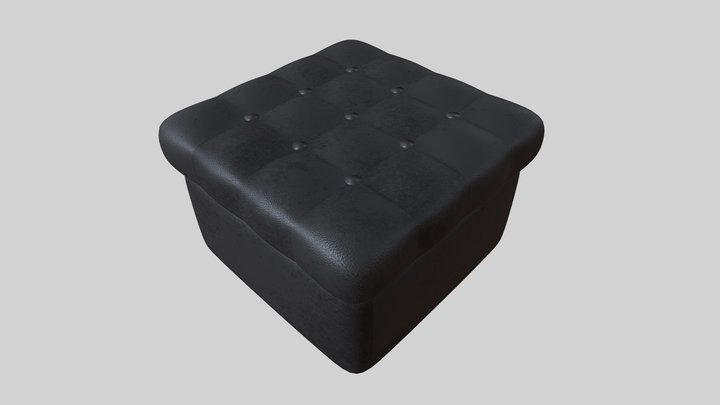 Leather pouf sofa 3D Model