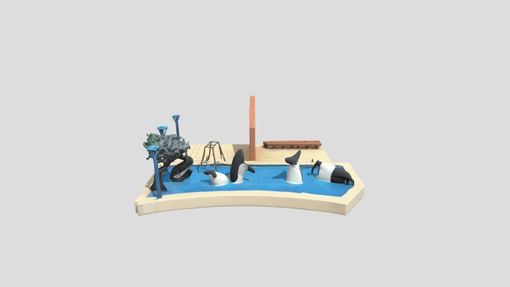 Maqueta 3D Monumento a las Orcas en la Playa