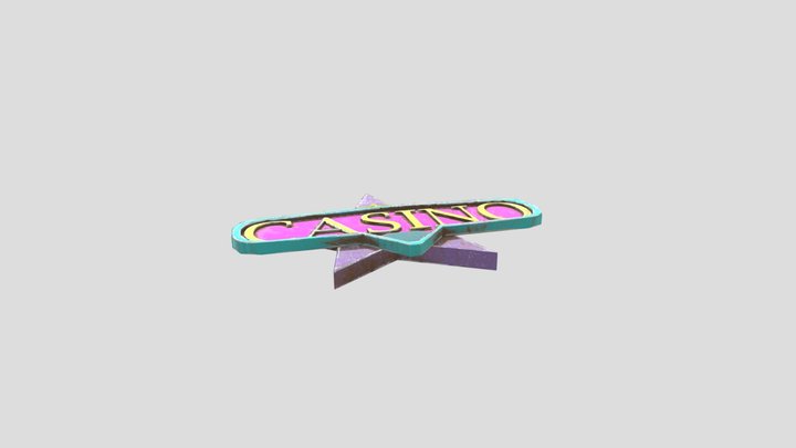 Ruined casino sign 3D Model