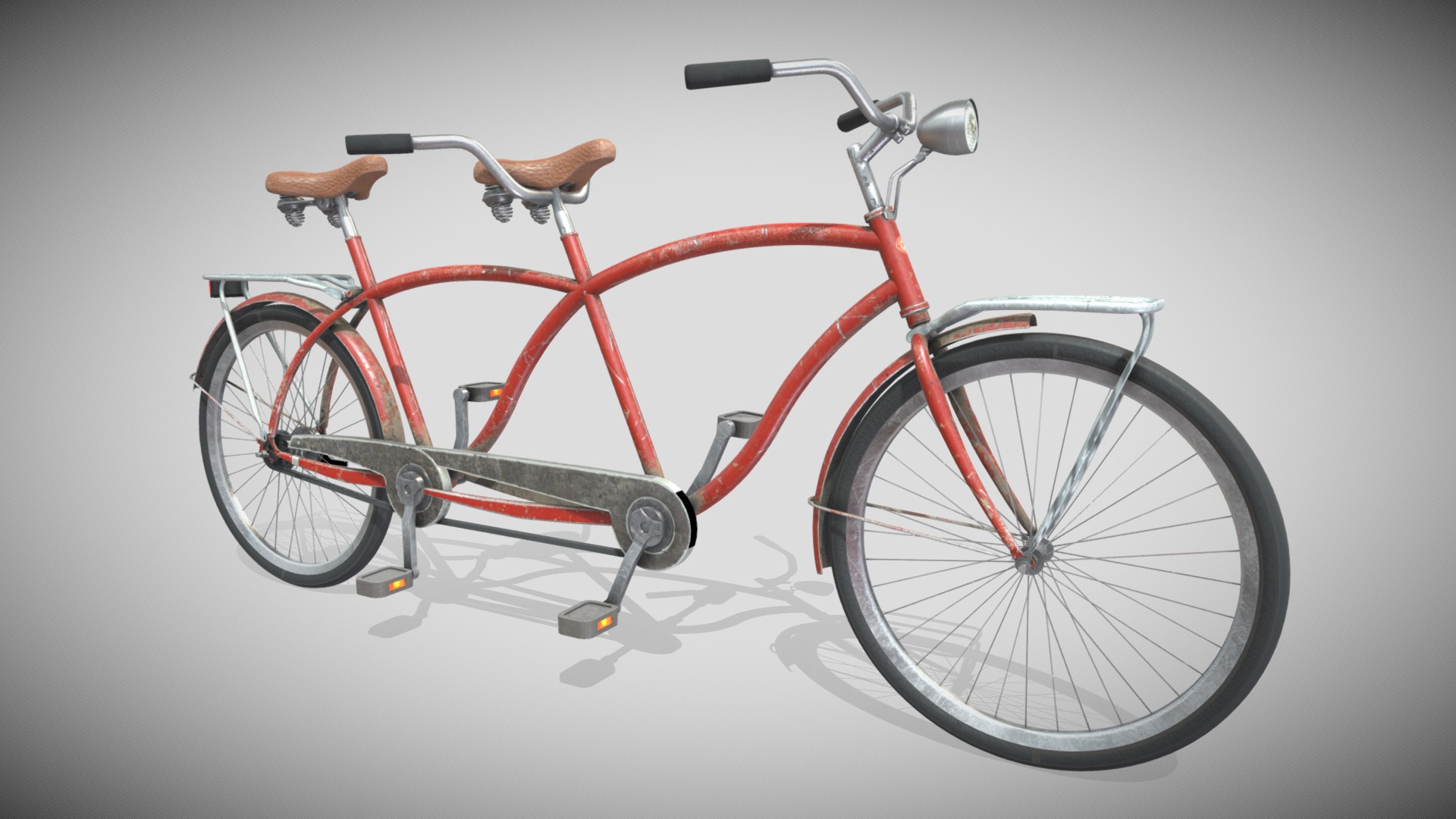 3D model Tandem - This is a 3D model of the Tandem. The 3D model is about a red bicycle with a black frame.