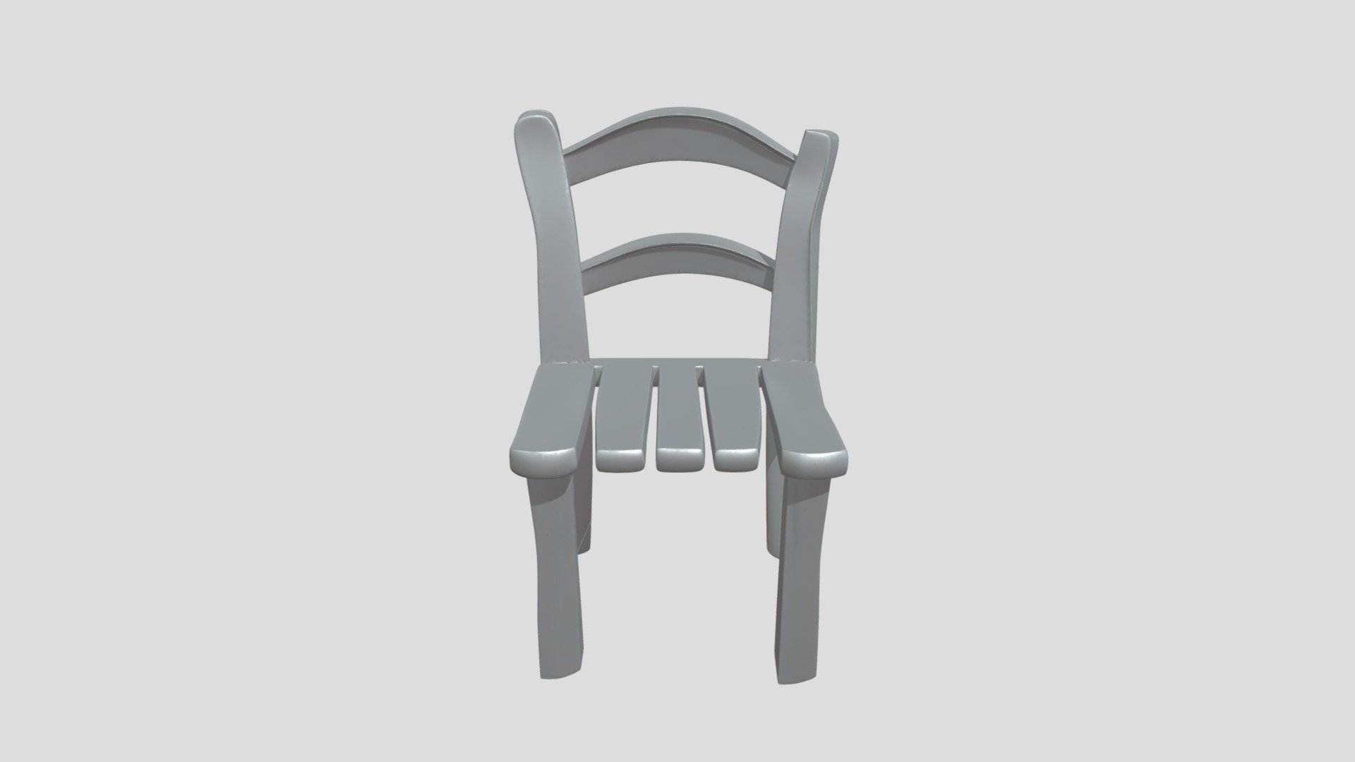wooden chair with curved backrest - 3D model by malikman2314 [23aa4b7 ...