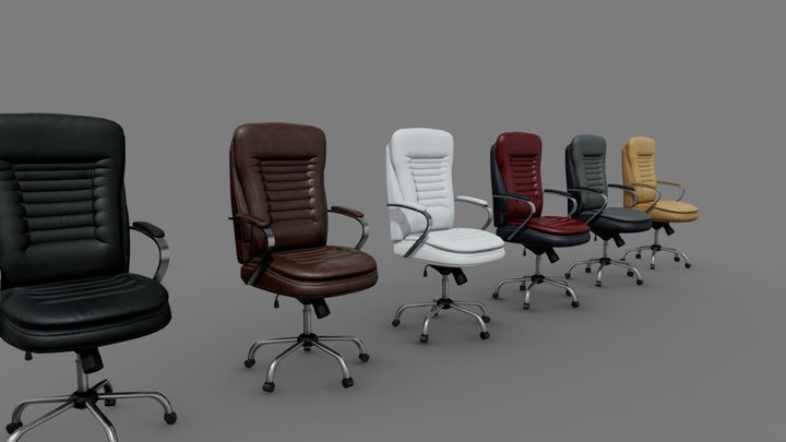 Realistic office chair Game-ready Low-poly model 3D Model