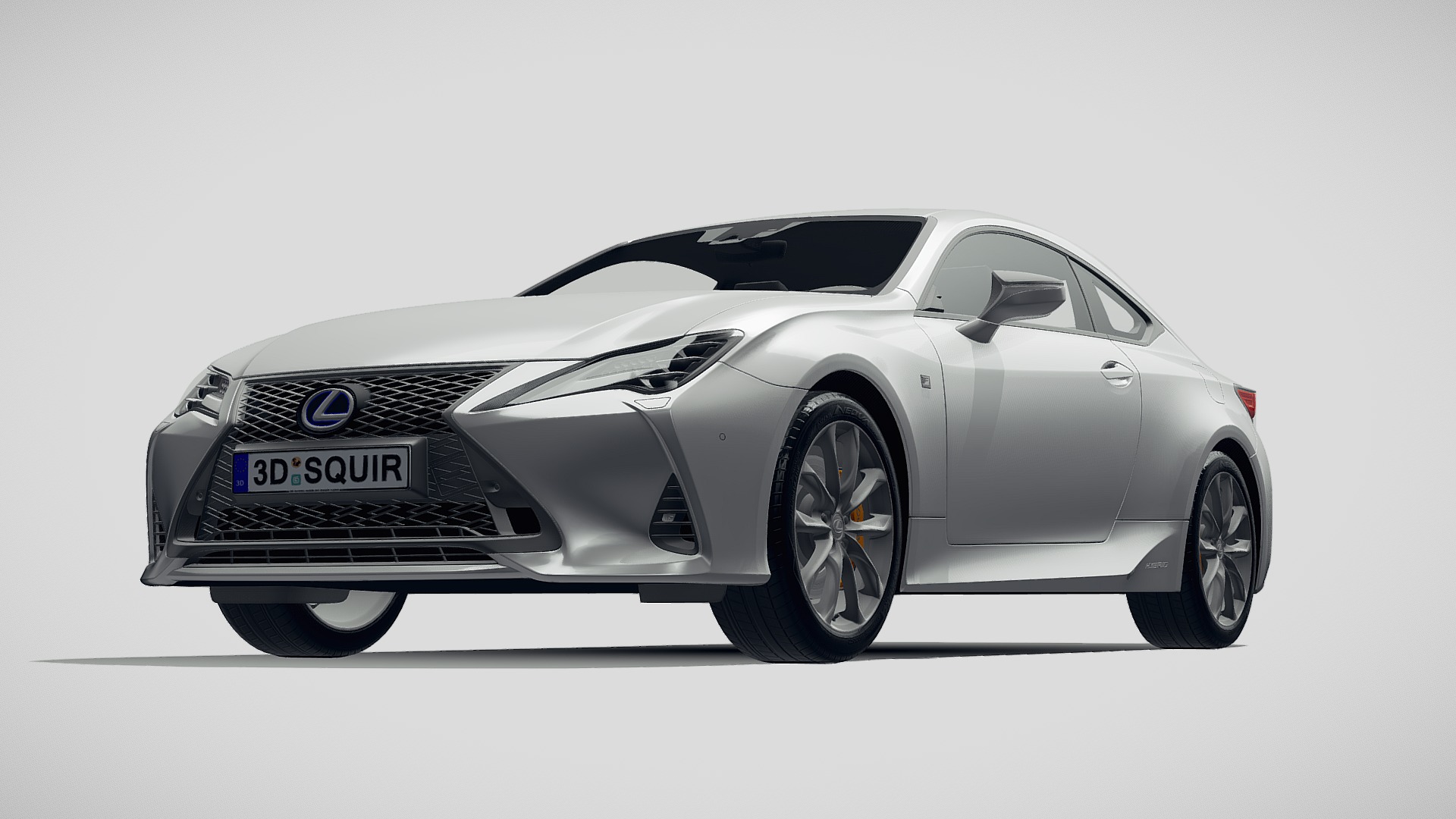 3D model Lexus RC 2019 - This is a 3D model of the Lexus RC 2019. The 3D model is about a silver sports car.