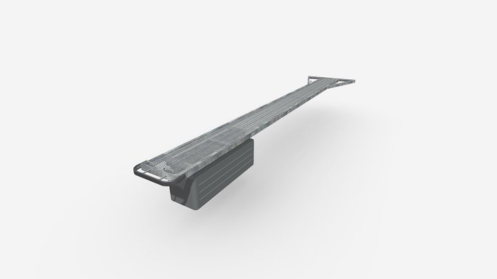 7m Gangbar utrigger med strekkmetall 3D Model