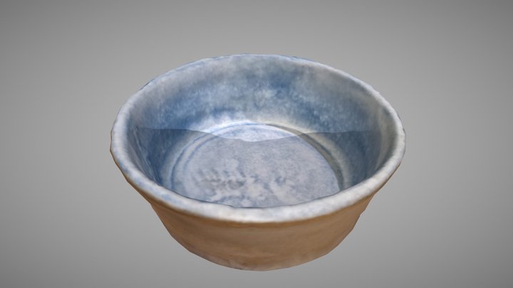 Handcrafted Pottery Dog Bowl 3D Model