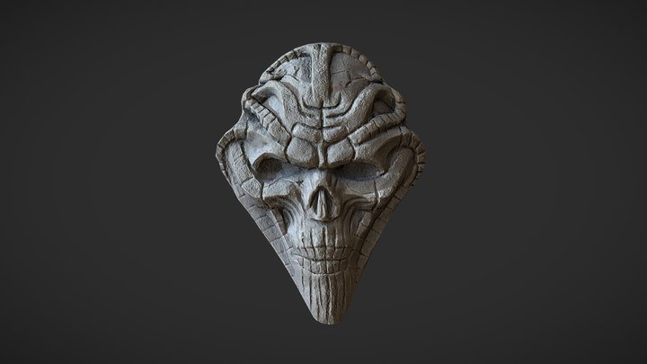 Skull Handmade Clay 3D Model