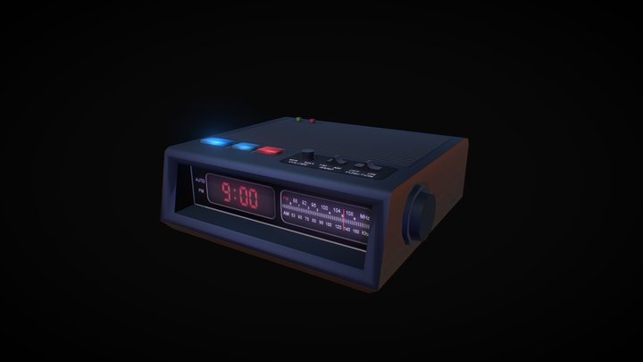 Digital Radio Clock 3D Model