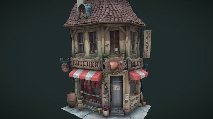 The Butcher's Shop - Stylized Scene 3D Model