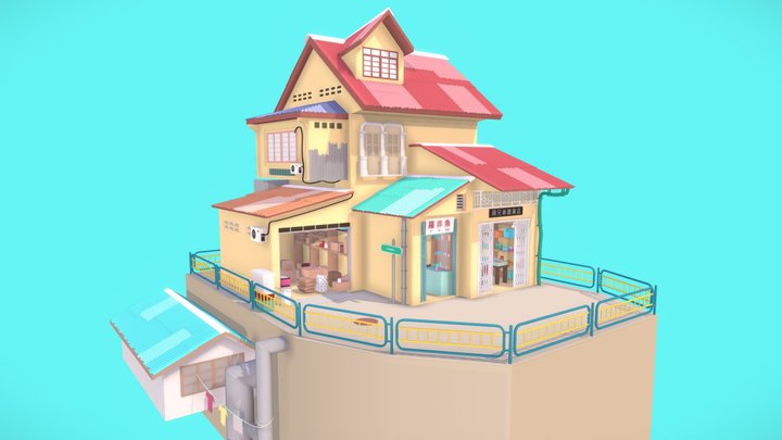 Colorful Shop 3D Model