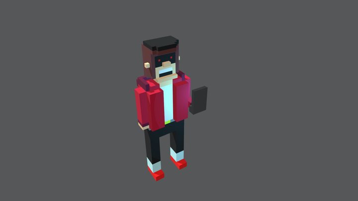 Mobile Eco phone character 3D Model