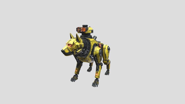 Futuristic Cyberpunk Sentinel Dog 3D Model