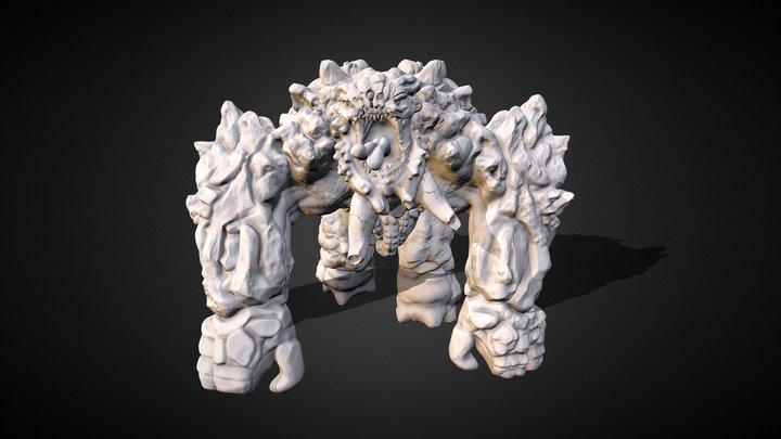 Monstruo rocoso Behemoth del juego evolve 3D Model
