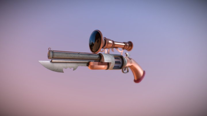Pink Revolver 3D Model