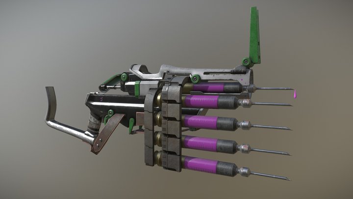 Batman Arkham: Joker Gang Syringe Rifle 3D Model