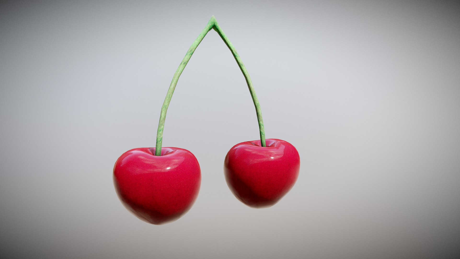 3D model Cherry - This is a 3D model of the Cherry. The 3D model is about cherries with stems coming out of them.