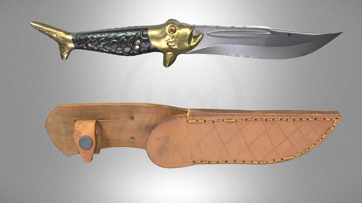 Knife in a leather sheath