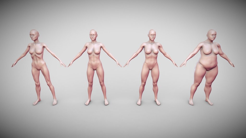 Female Body 3D Kit for Modeling (Blender 3D)