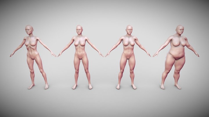 Female Body 3D Kit for Modeling (Blender 3D) 3D Model