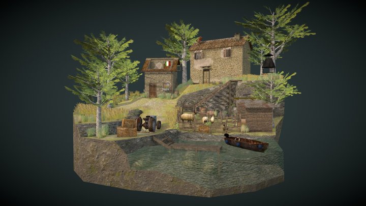 DAE Diorama retake – Small farm 3D Model