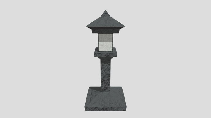 Japanese Stone Light 3D Model