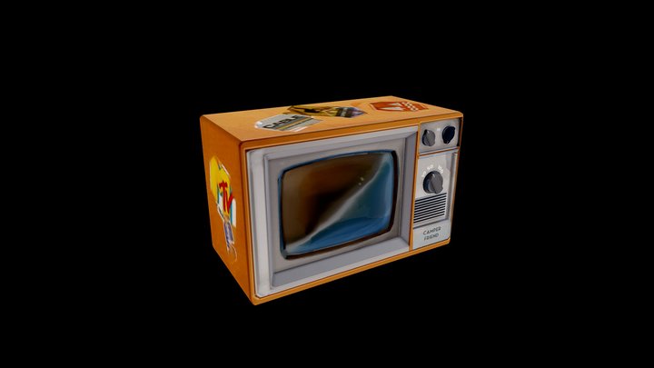 Vintage used Tv 3D Model